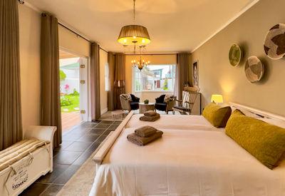 Double rooms with views of manicured garden