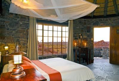 Thatched and stone bedrooms