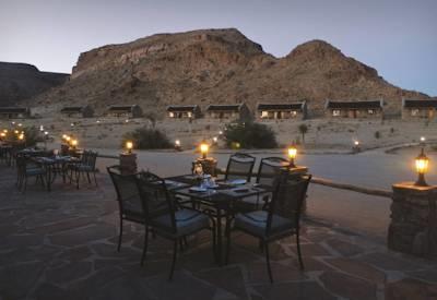 Village dining at sunset