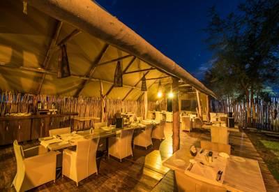 Dining area at night