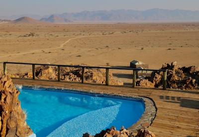 swimming pool with views of the Namib and Tsaris Mountains