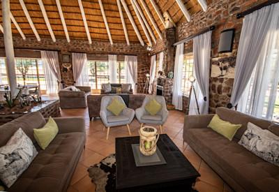 Main lounge area close to the sparkling pool