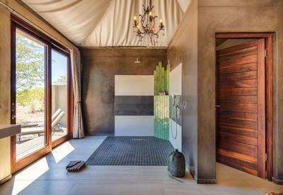 Some suites offer guests a outdoor shower