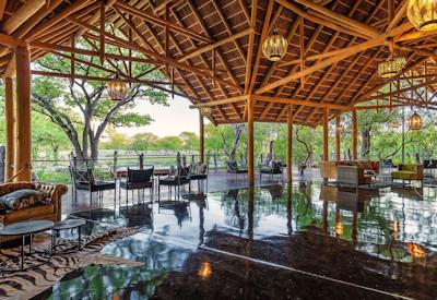Main building area has views of plains game from two waterholes