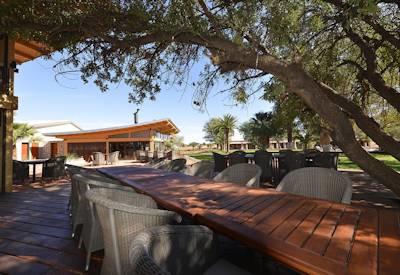 Shaded viewing deck