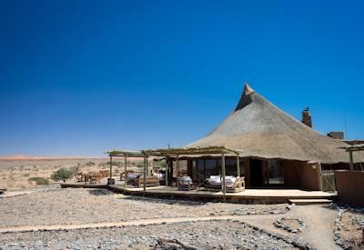 Thatched main lodge area