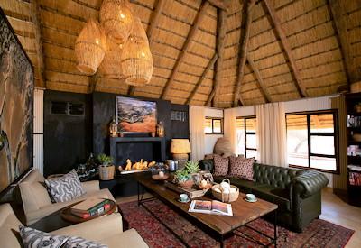 Thatched lounge and library