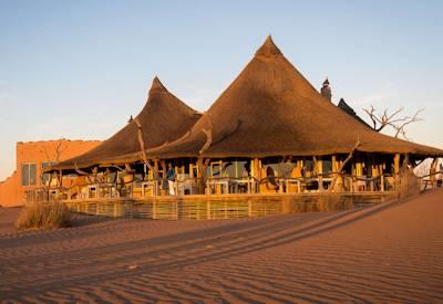 Thatched desert camp