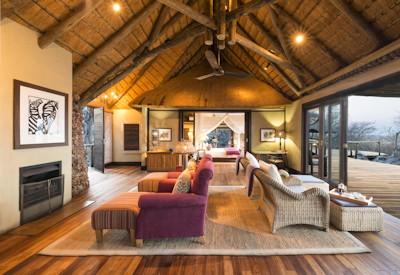 Thatched central guest area