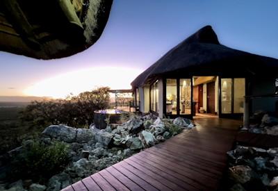 Wooden walks connect safari suites