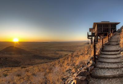 Executive suites overlooking petrified dunes and the Naukluft Mountains