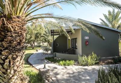 Shaded desert lodge
