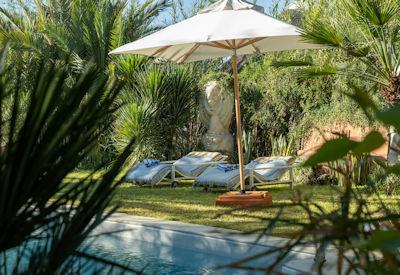 After a day of black rhino tracking, relax at pool