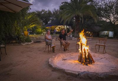 Star gazing areound a open fire pit