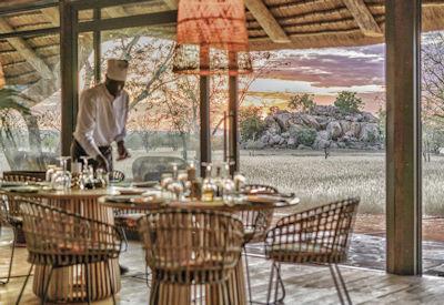 indooe dining area with excellent vistas