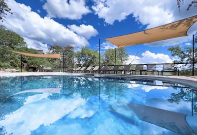 Large swimming pool and sundeck near the Etosha Park