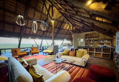 Thatched central guest area