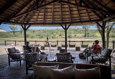 Thatched central guest area