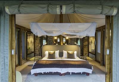 Luxury tented safari suites with mosquito net