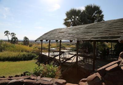 Thatched central guest area
