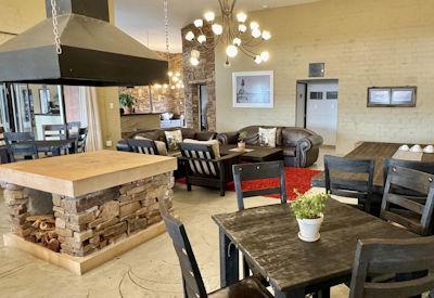 Main and central guest area with fire place