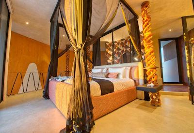 Luxury bedroom overlooking the surrounding environment