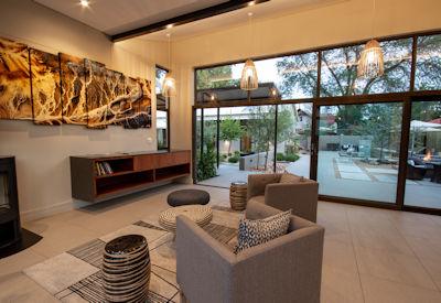Main guest area overlooks tranquil garden