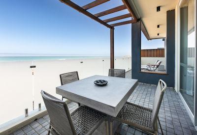 Private terrace and private balcony