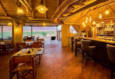 restaurant area overlooking the Huab River valley