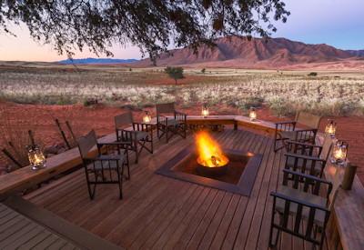 Viewing deck with fire pit