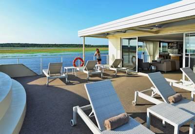 Sun loungers on deck