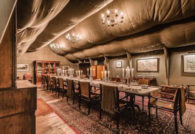 Old world and nostalgic safari dining room