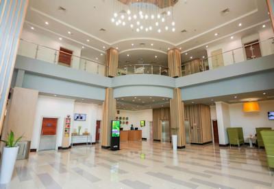 Reception desk and entrance hall