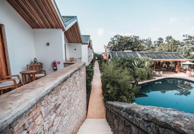 Views by By Heaven out over the swimming pool