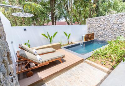Heated plunge pools with outdoor shower