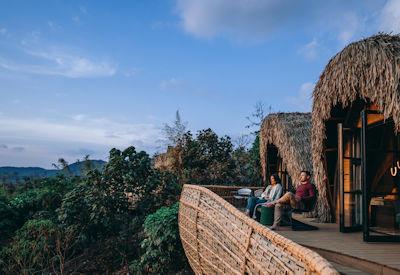 A private villa with private deck overlooking the National Park