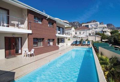 Swimming pools located near villa and apartments