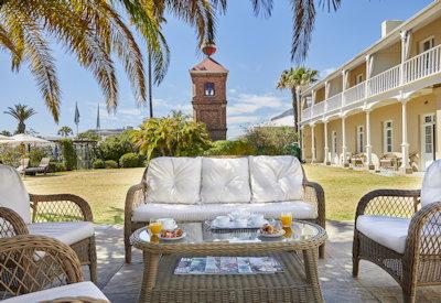 Manicured lawns and gardens