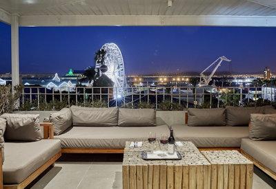 Views at night from the bar area