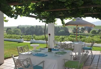 Outdoor dining area for breakfast and lunch