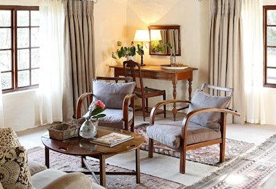 Private sitting area in bedroom