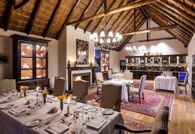 Indoor dining rooms with fireplace