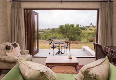 Villa with wide stack doors opening