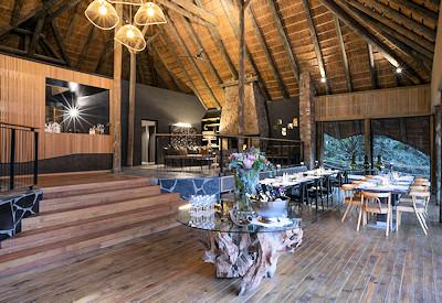 Thatched main guest area with views