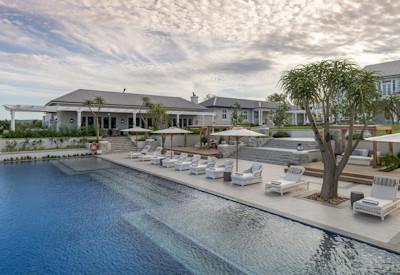 Large swimming pools and sun decks