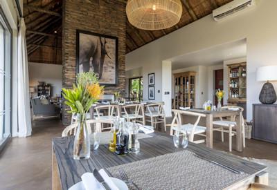 Outdoor dining deck with stunning vistas