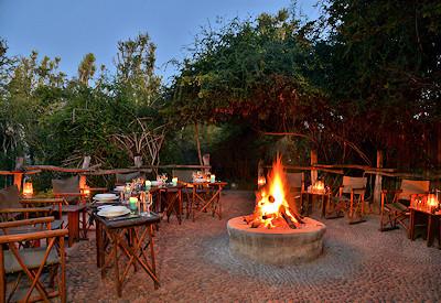 Outdoor dining area and boma