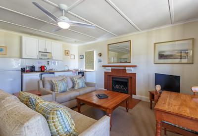 Private lounge and fireplace