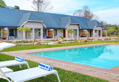 The two pools are the focal point at the Country Estate