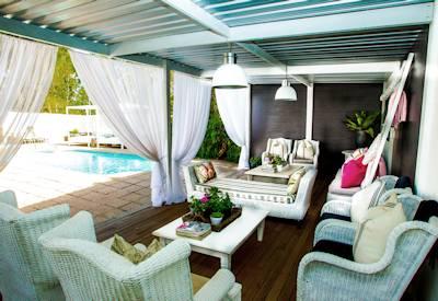 Outdoor lounge area at the country estate
